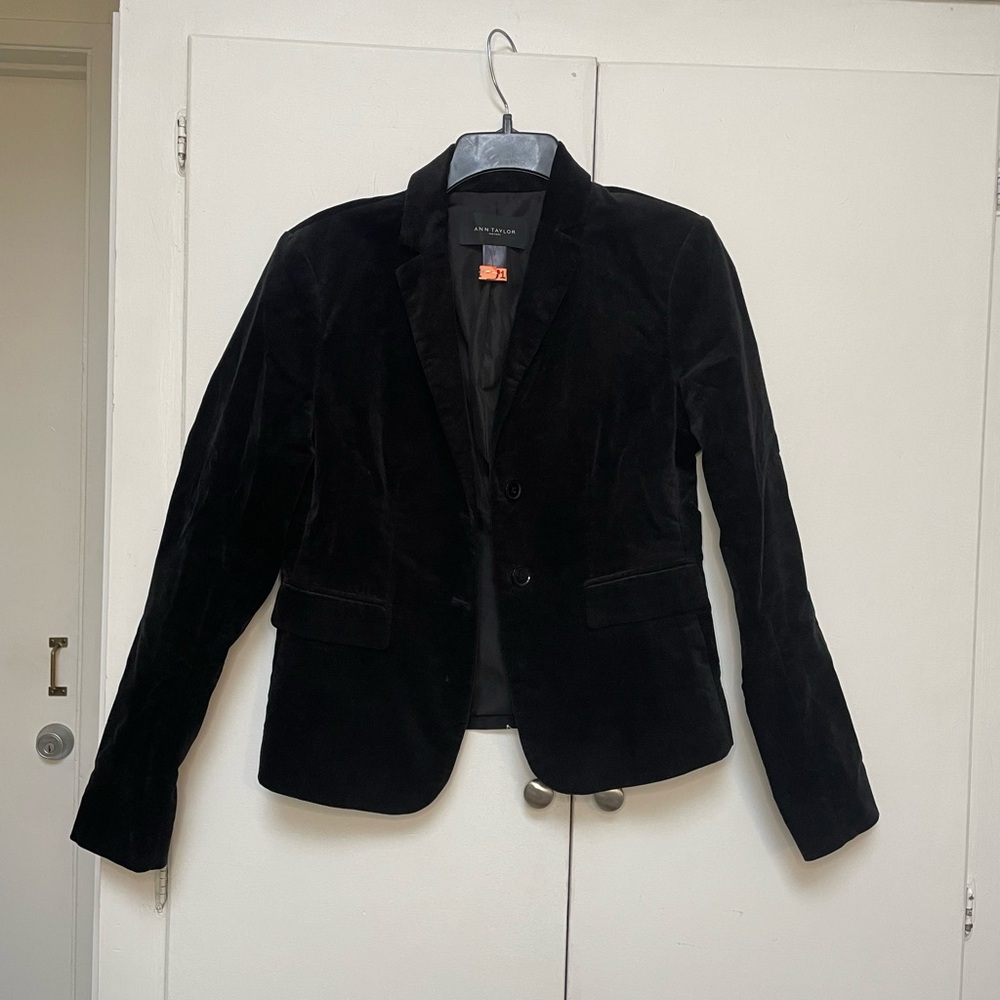 Ann Taylor Velvet Black Blazer
